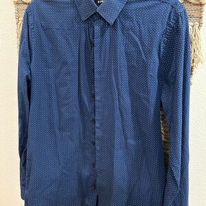 Cotton Express Blue Dotted Dress Shirt